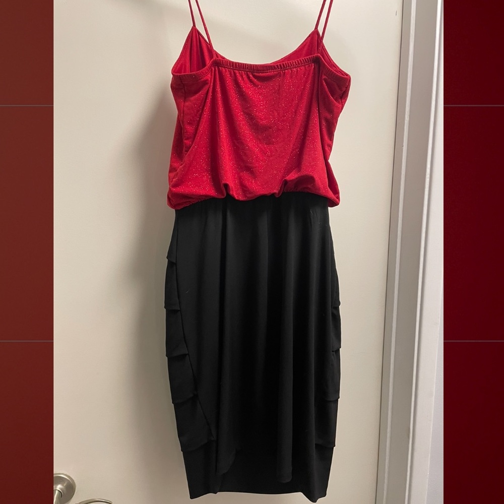 Sparkly red and black dress